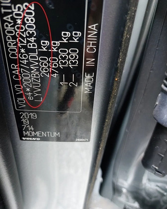 Volvo XC 60 cena 159000 przebieg: 65000, rok produkcji 2019 z Grudziądz małe 191